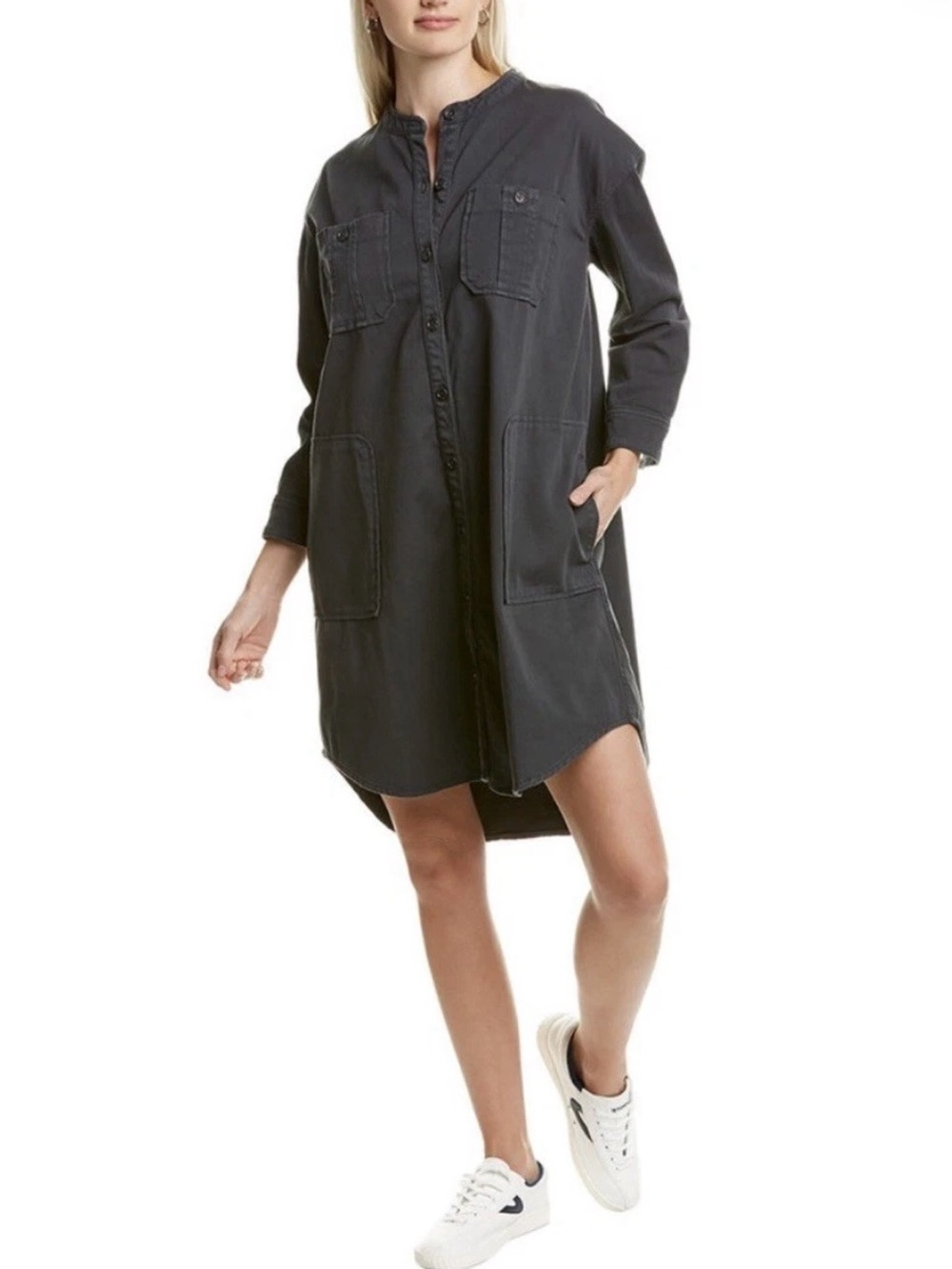 James Perse Black Utility Shirt Dress Size 4 (XL)
